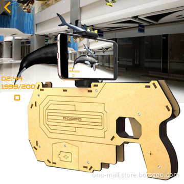 Augmented Reality 3D Wood Bluetooth DIY Toy AR Gun Game Player